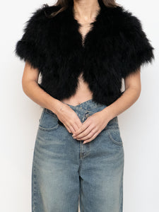 TOPSHOP x Black Turkey Feather Shrug (XS-M)
