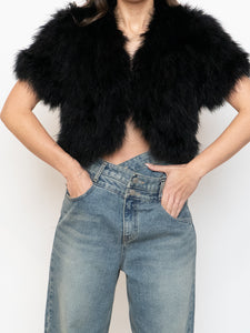 TOPSHOP x Black Turkey Feather Shrug (XS-M)