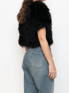 TOPSHOP x Black Turkey Feather Shrug (XS-M)