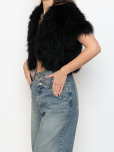 TOPSHOP x Black Turkey Feather Shrug (XS-M)