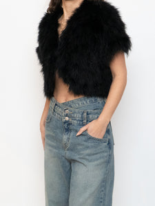 TOPSHOP x Black Turkey Feather Shrug (XS-M)