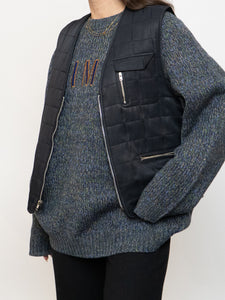 Vintage x Black Lightweight Quilted Vest (XS-M)