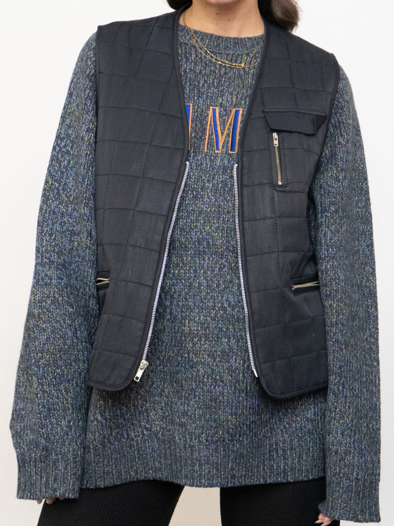 Vintage x Black Lightweight Quilted Vest (XS-M)
