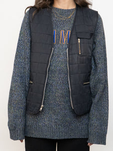 Vintage x Black Lightweight Quilted Vest (XS-M)