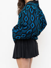 Load image into Gallery viewer, Vintage x Made in Canada x TUNDRA  Black &amp; Blue Wool Cardi (XS-L)