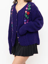 Load image into Gallery viewer, Vintage x Purple Knit Floral Cardigan (XS-XL)