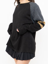 Load image into Gallery viewer, Vintage x Made in Korea x Black, Grey, Gold Ribbed Knit (XS-L)