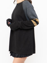 Load image into Gallery viewer, Vintage x Made in Korea x Black, Grey, Gold Ribbed Knit (XS-L)
