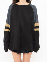 Load image into Gallery viewer, Vintage x Made in Korea x Black, Grey, Gold Ribbed Knit (XS-L)