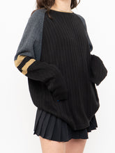 Load image into Gallery viewer, Vintage x Made in Korea x Black, Grey, Gold Ribbed Knit (XS-L)