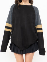 Load image into Gallery viewer, Vintage x Made in Korea x Black, Grey, Gold Ribbed Knit (XS-L)
