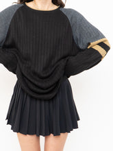 Load image into Gallery viewer, Vintage x Made in Korea x Black, Grey, Gold Ribbed Knit (XS-L)