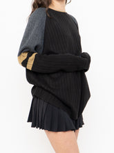 Load image into Gallery viewer, Vintage x Made in Korea x Black, Grey, Gold Ribbed Knit (XS-L)