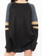 Load image into Gallery viewer, Vintage x Made in Korea x Black, Grey, Gold Ribbed Knit (XS-L)
