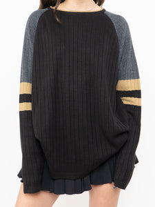 Vintage x Made in Korea x Black, Grey, Gold Ribbed Knit (XS-L)
