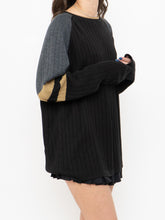 Load image into Gallery viewer, Vintage x Made in Korea x Black, Grey, Gold Ribbed Knit (XS-L)