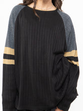 Load image into Gallery viewer, Vintage x Made in Korea x Black, Grey, Gold Ribbed Knit (XS-L)