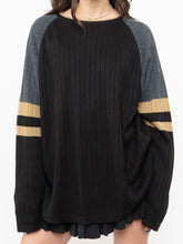 Load image into Gallery viewer, Vintage x Made in Korea x Black, Grey, Gold Ribbed Knit (XS-L)