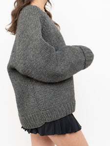 Vintage x Dark Grey Chunky Hand Knit Sweater (XS-XL)