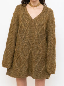 Vintage x Made in Hong Kong x Olive Mohair Sweater Dress (XS-L)