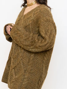 Vintage x Made in Hong Kong x Olive Mohair Sweater Dress (XS-L)