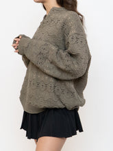 Load image into Gallery viewer, Vintage x Made in Hong Kong x Olive Cotton Patterned Knit Sweater (XS-XL)