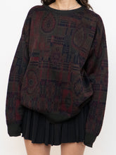Load image into Gallery viewer, Vintage x HARRY ROSEN Green, Red &amp; Navy Patterned Knit (XS-XL)