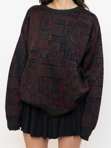 Vintage x HARRY ROSEN Green, Red & Navy Patterned Knit (XS-XL)