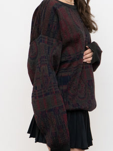 Vintage x HARRY ROSEN Green, Red & Navy Patterned Knit (XS-XL)