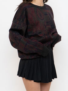 Vintage x HARRY ROSEN Green, Red & Navy Patterned Knit (XS-XL)