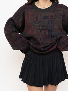 Vintage x HARRY ROSEN Green, Red & Navy Patterned Knit (XS-XL)