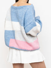 Load image into Gallery viewer, Vintage x Hand-knit Pink, Cream, Blue Sweater (XS-2XL)