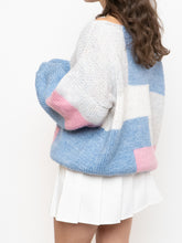 Load image into Gallery viewer, Vintage x Hand-knit Pink, Cream, Blue Sweater (XS-2XL)