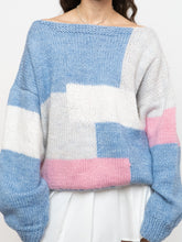 Load image into Gallery viewer, Vintage x Hand-knit Pink, Cream, Blue Sweater (XS-2XL)