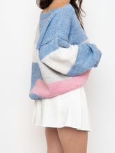 Load image into Gallery viewer, Vintage x Hand-knit Pink, Cream, Blue Sweater (XS-2XL)