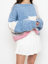 Load image into Gallery viewer, Vintage x Hand-knit Pink, Cream, Blue Sweater (XS-2XL)