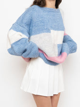 Load image into Gallery viewer, Vintage x Hand-knit Pink, Cream, Blue Sweater (XS-2XL)