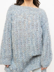 Vintage x Pale Blue Colourful Speckled Knit Sweater/Dress (XS-L)