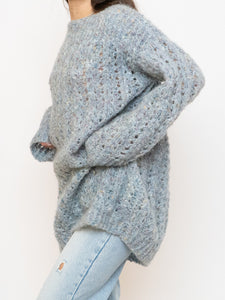 Vintage x Pale Blue Colourful Speckled Knit Sweater/Dress (XS-L)