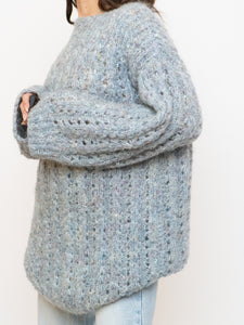 Vintage x Pale Blue Colourful Speckled Knit Sweater/Dress (XS-L)