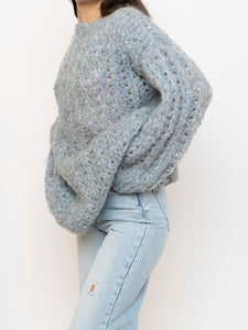 Vintage x Pale Blue Colourful Speckled Knit Sweater/Dress (XS-L)