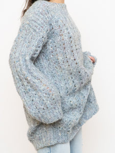 Vintage x Pale Blue Colourful Speckled Knit Sweater/Dress (XS-L)