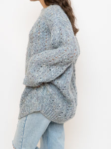 Vintage x Pale Blue Colourful Speckled Knit Sweater/Dress (XS-L)