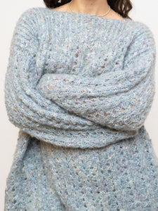 Vintage x Pale Blue Colourful Speckled Knit Sweater/Dress (XS-L)