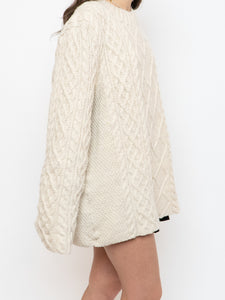 Vintage x Chunky Cable Knit Cream Sweater (XS-XL)