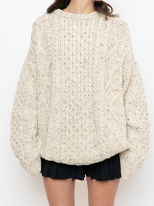 Vintage x Made in Ireland x Deadstock Cream Speckled Chunky Knit Sweater (XS-XXL)
