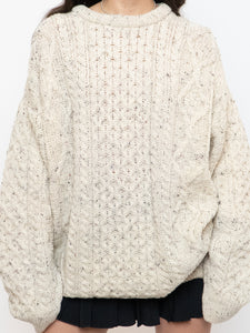 Vintage x Made in Ireland x Deadstock Cream Speckled Chunky Knit Sweater (XS-XXL)