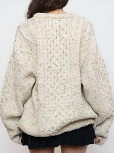 Vintage x Made in Ireland x Deadstock Cream Speckled Chunky Knit Sweater (XS-XXL)