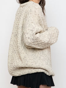 Vintage x Made in Ireland x Deadstock Cream Speckled Chunky Knit Sweater (XS-XXL)