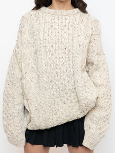 Vintage x Made in Ireland x Deadstock Cream Speckled Chunky Knit Sweater (XS-XXL)